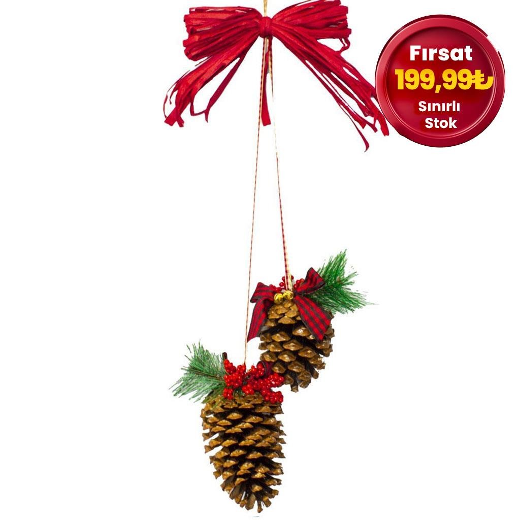 KBK Market Yılbaşı Kozalaklı Kapı Süsü