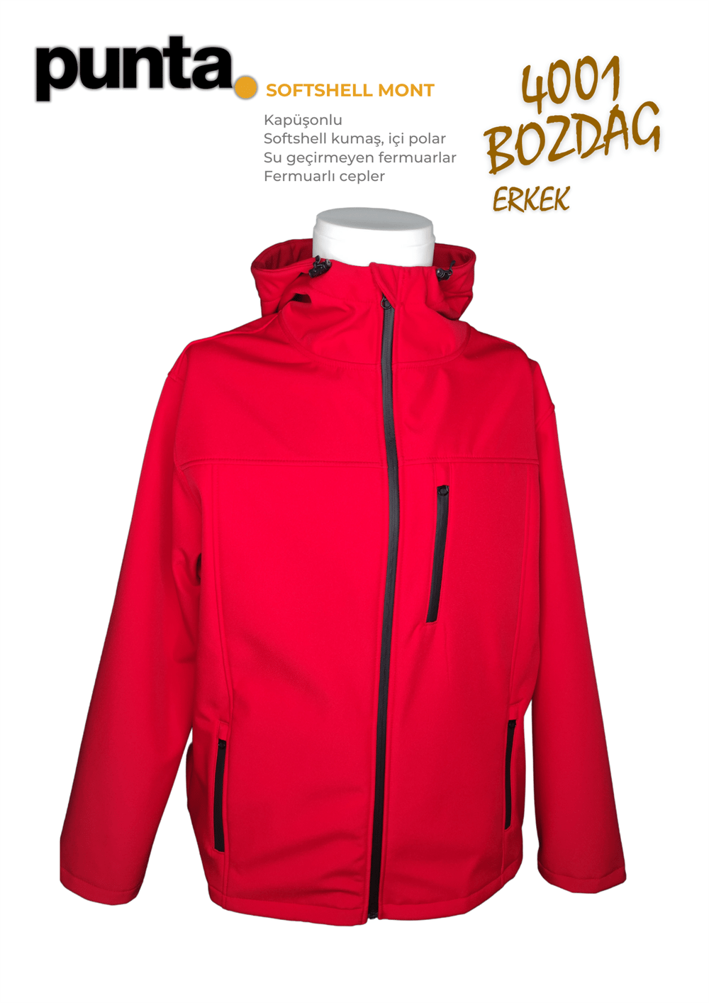 Softshell Mont Erkek (Su Geçirmez) | Punta Bozdağ