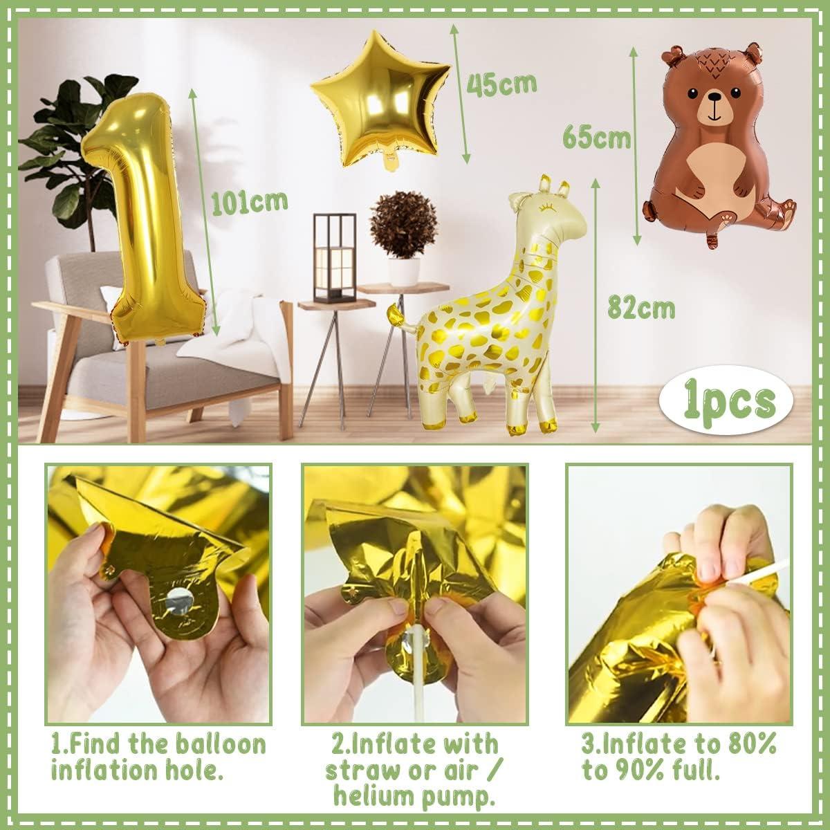 Ayıcık Zürafa Doğum Günü Balon Seti