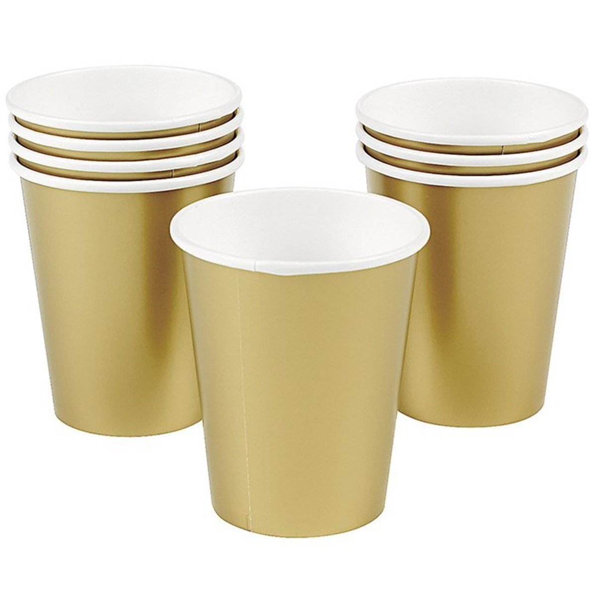 Gold Lüks Karton Bardak 8 Adet