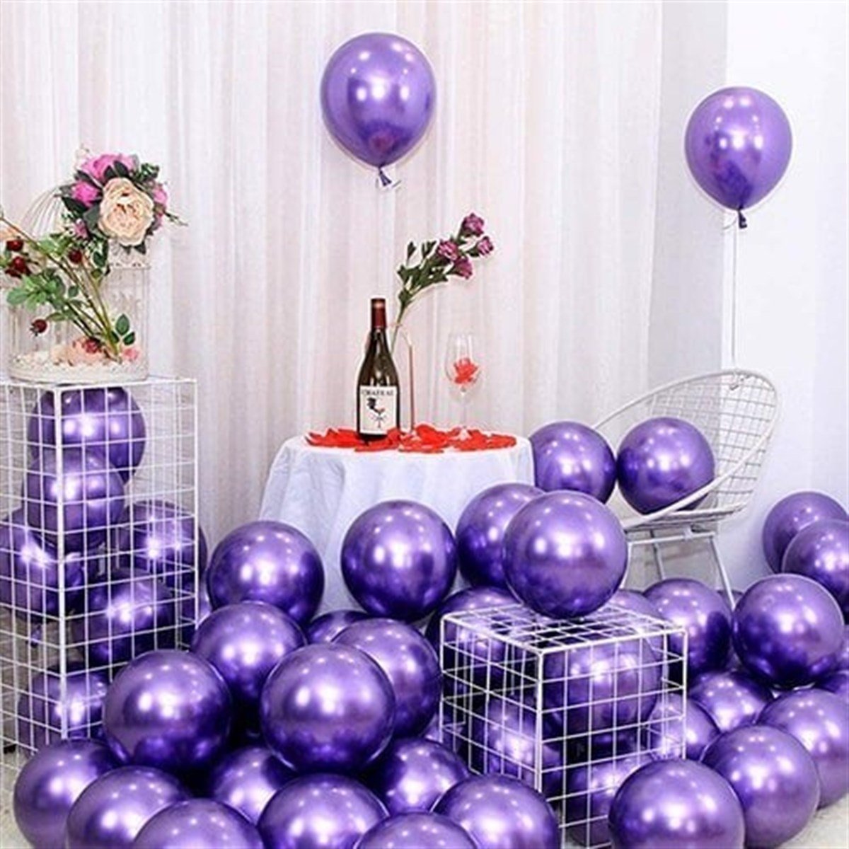 Krom Balon Mor Renk 10 Adet