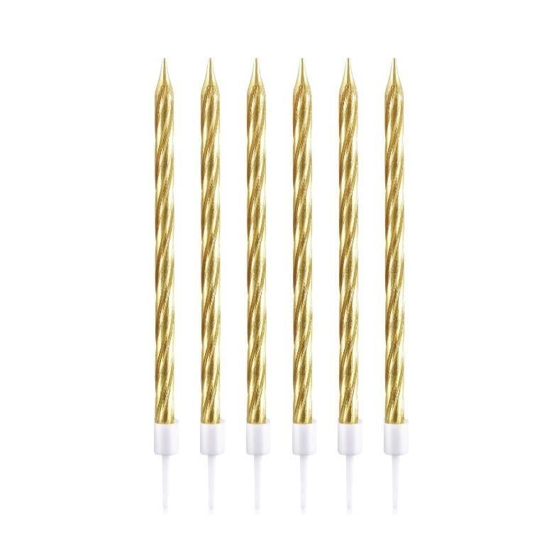 Mum İnce 14 cm Spiral Set Gold 6 Adet