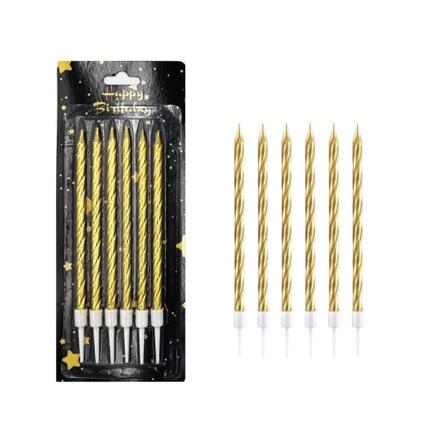 Mum İnce 14 cm Spiral Set Gold 6 Adet
