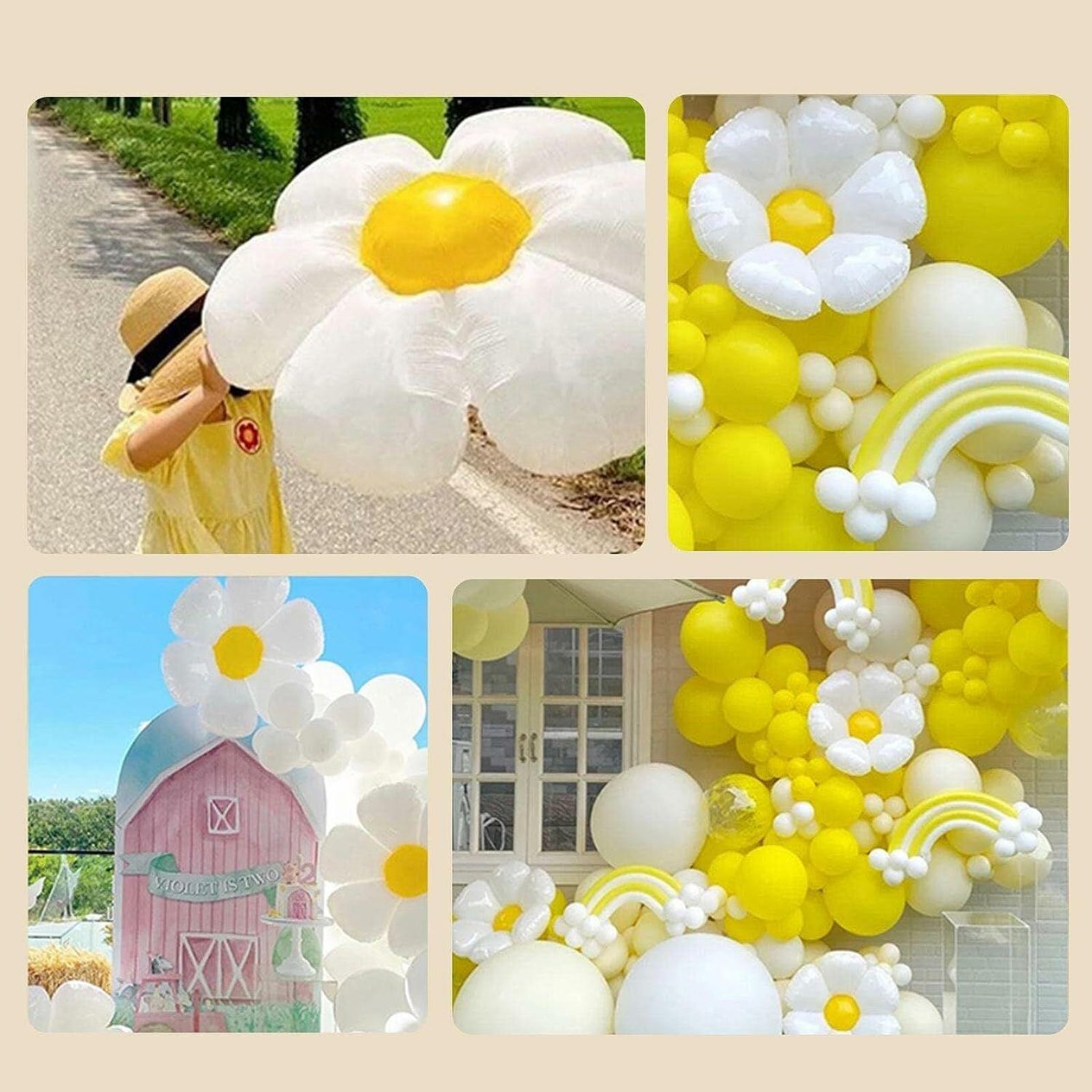 Papatya Temalı Folyo Balon 50 cm- 1 Adet