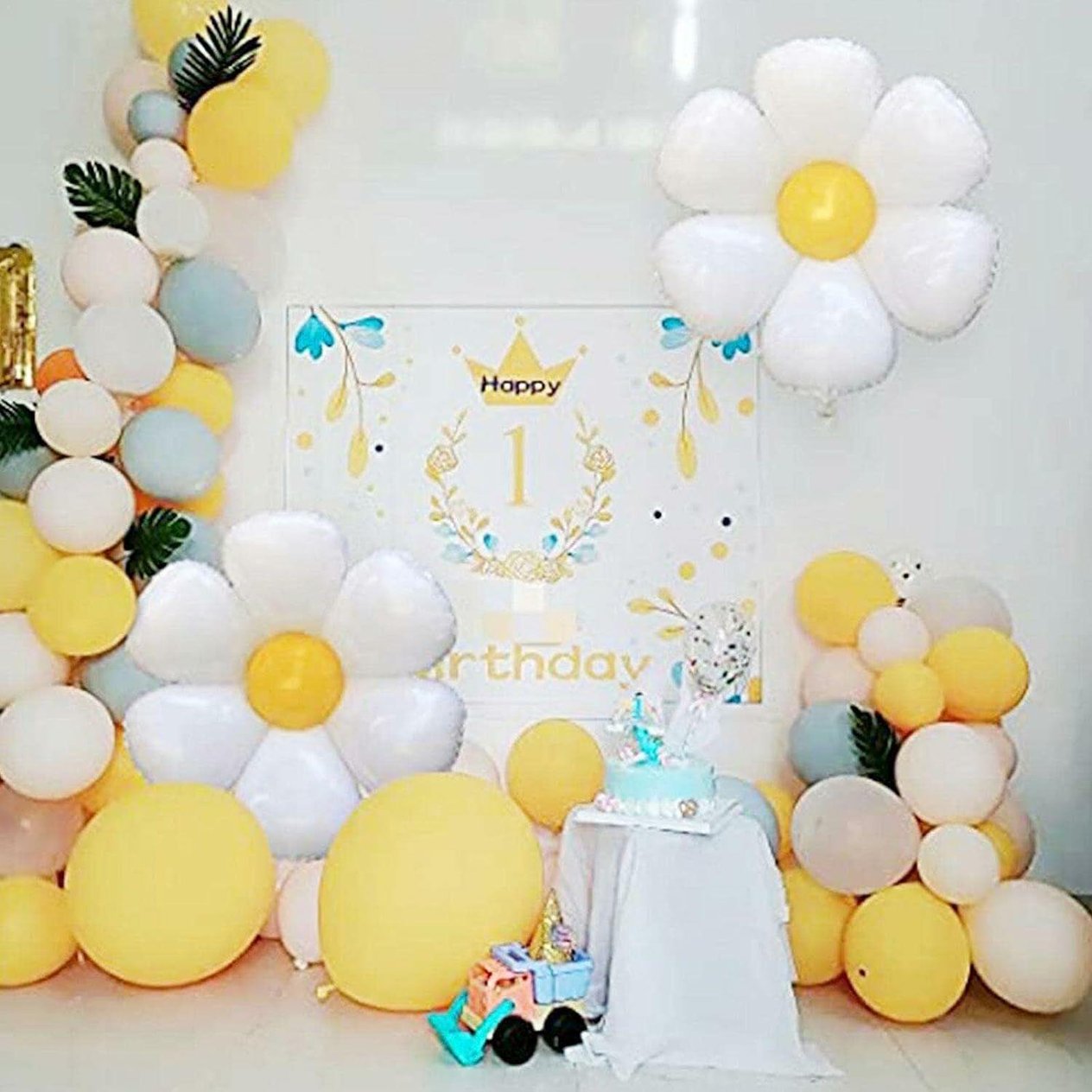 Papatya Temalı Folyo Balon 50 cm- 1 Adet