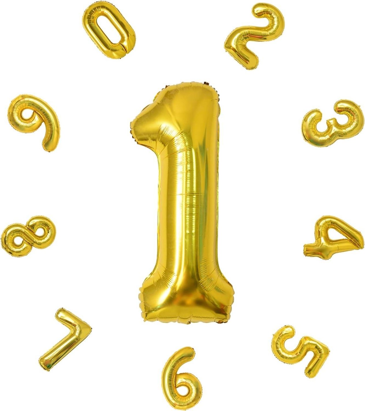 1 RAKAM GOLD FOLYO BALON 40 İNÇ 90 CM 