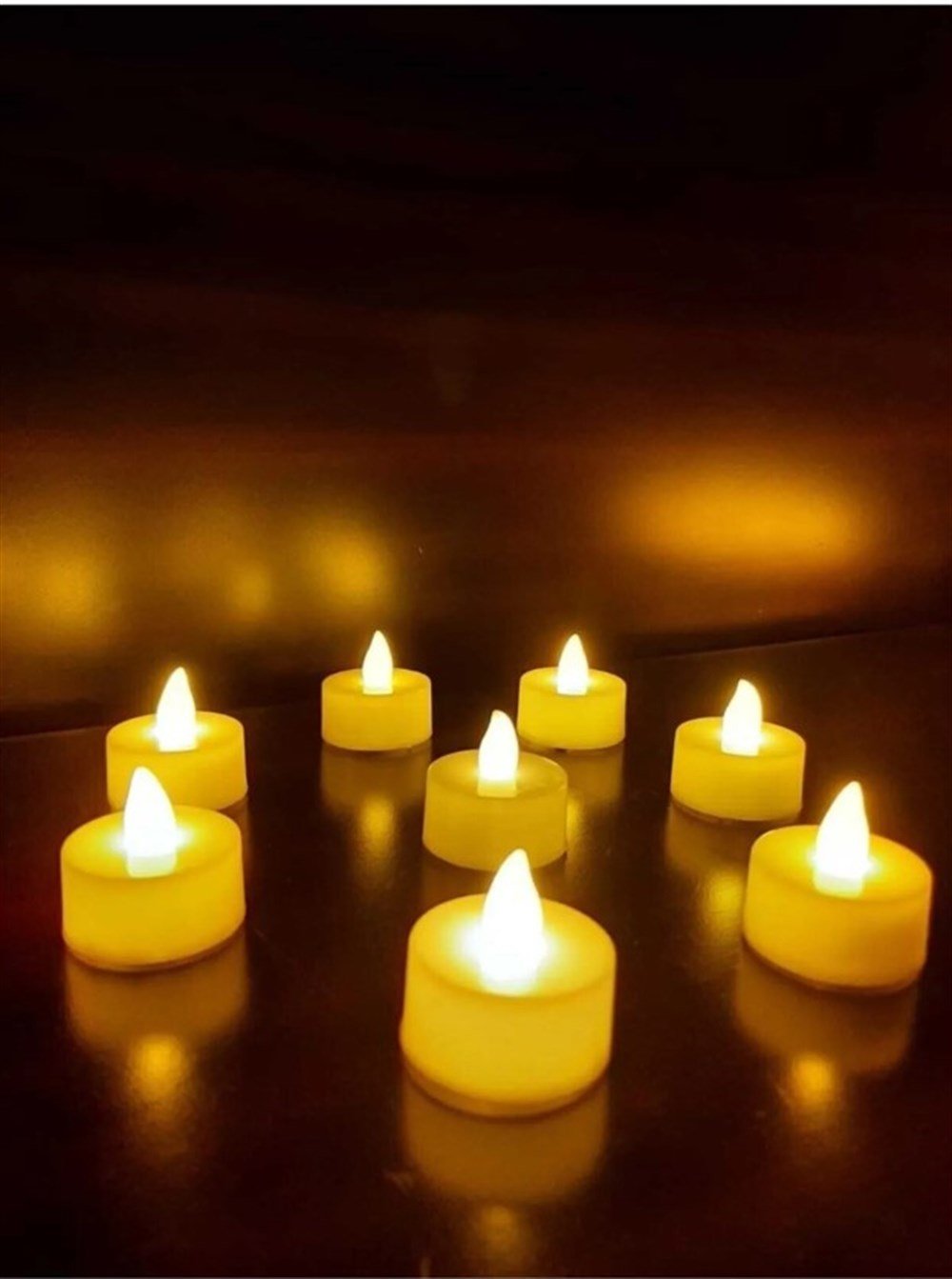 LEDLİ MUM YUVARLAK DEKORATİF GÜN IŞIĞI RENK