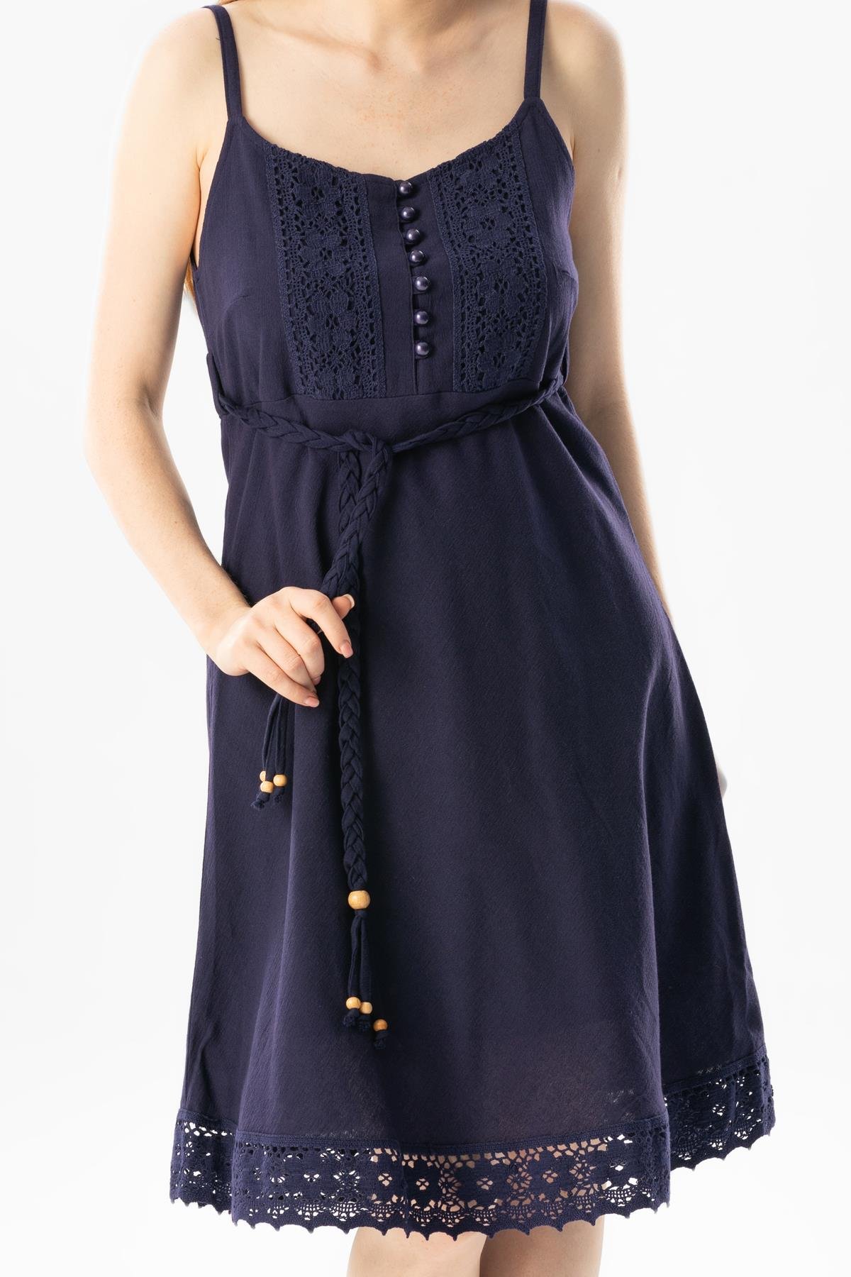 Strappy Sile Fabric Eda Short Dress Purple