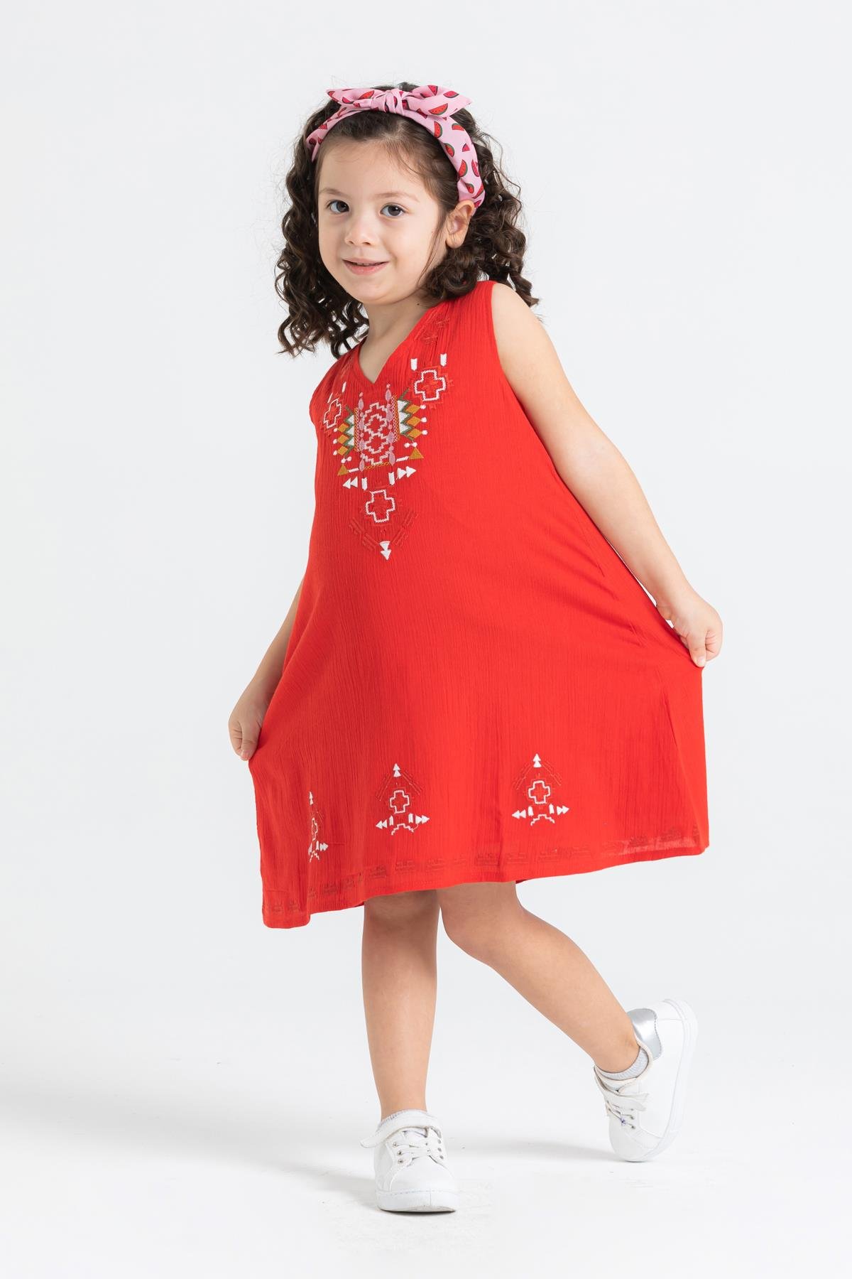 Gökçe Sile Fabric Kid's Dress Red