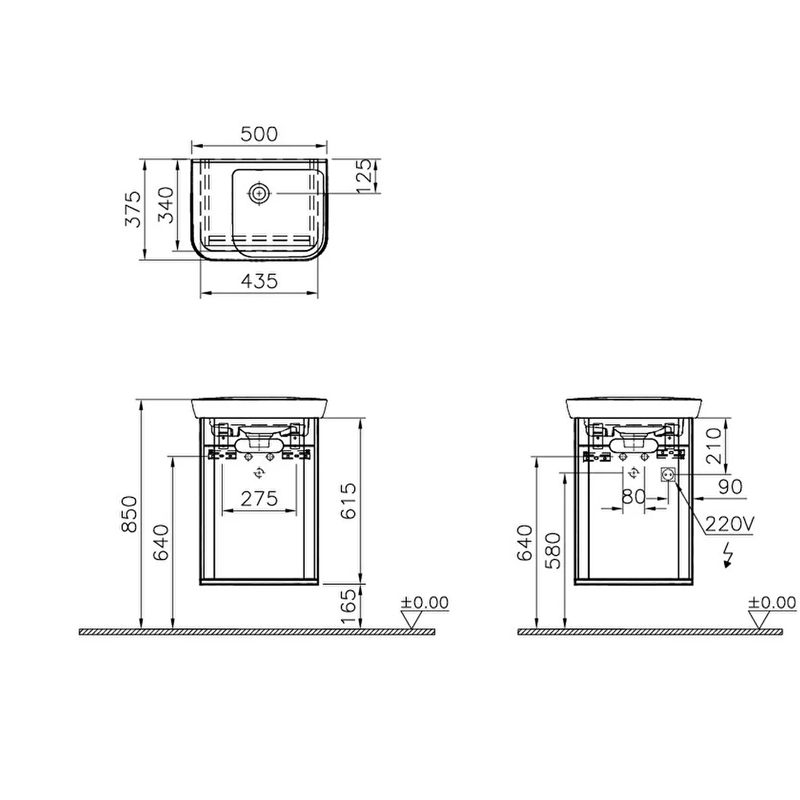 Vitra Sento Lavabo Dolabı 50 Cm, Kapaklı Mat Fiyord Yeşili, Sağ 65869