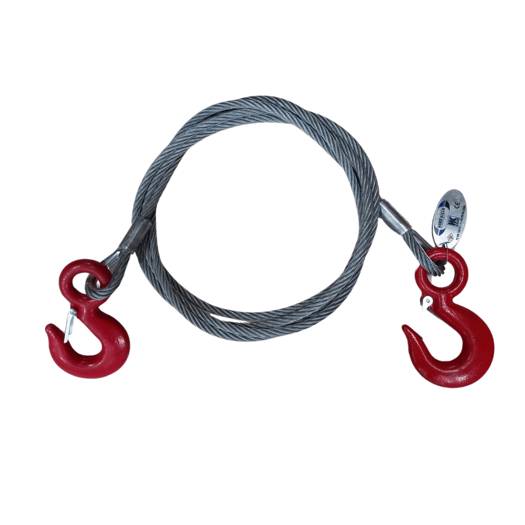 3 Mt kamyon çekme halatı (12mm 6x19 çelik özlü galvaniz halat)