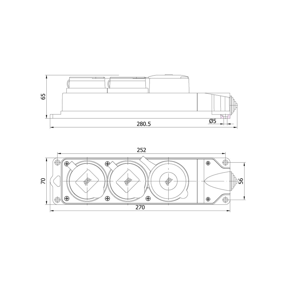 Mete EnerjiMete 3x25A. 1 Adet / 1x16A. 2 Adet Kauçuk Üçlü Grup Priz
