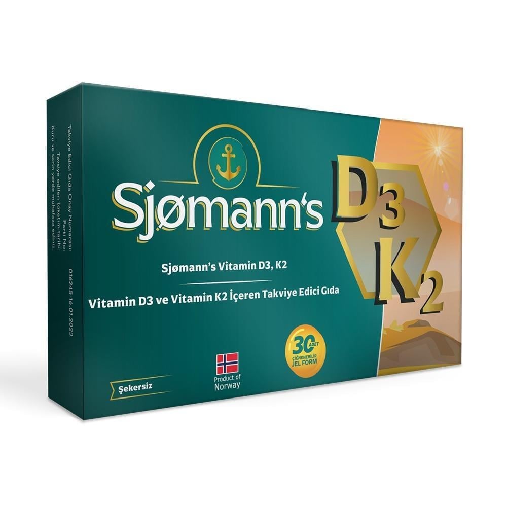 Sjomann's Vitamin D3, K2 Çiğnenebilir Jel Form