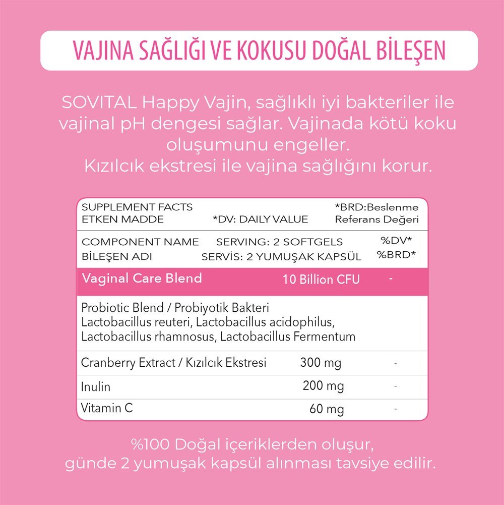 Sovital Happy Vajin 40 Kapsül