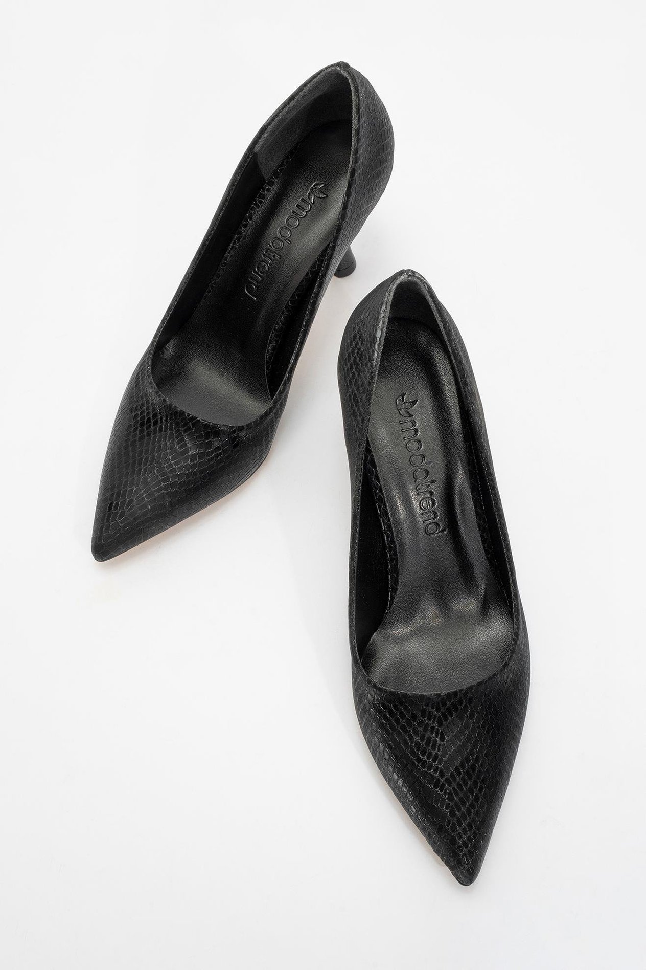 Kadın Stiletto Ayakkabı SİYAH YILAN SİM