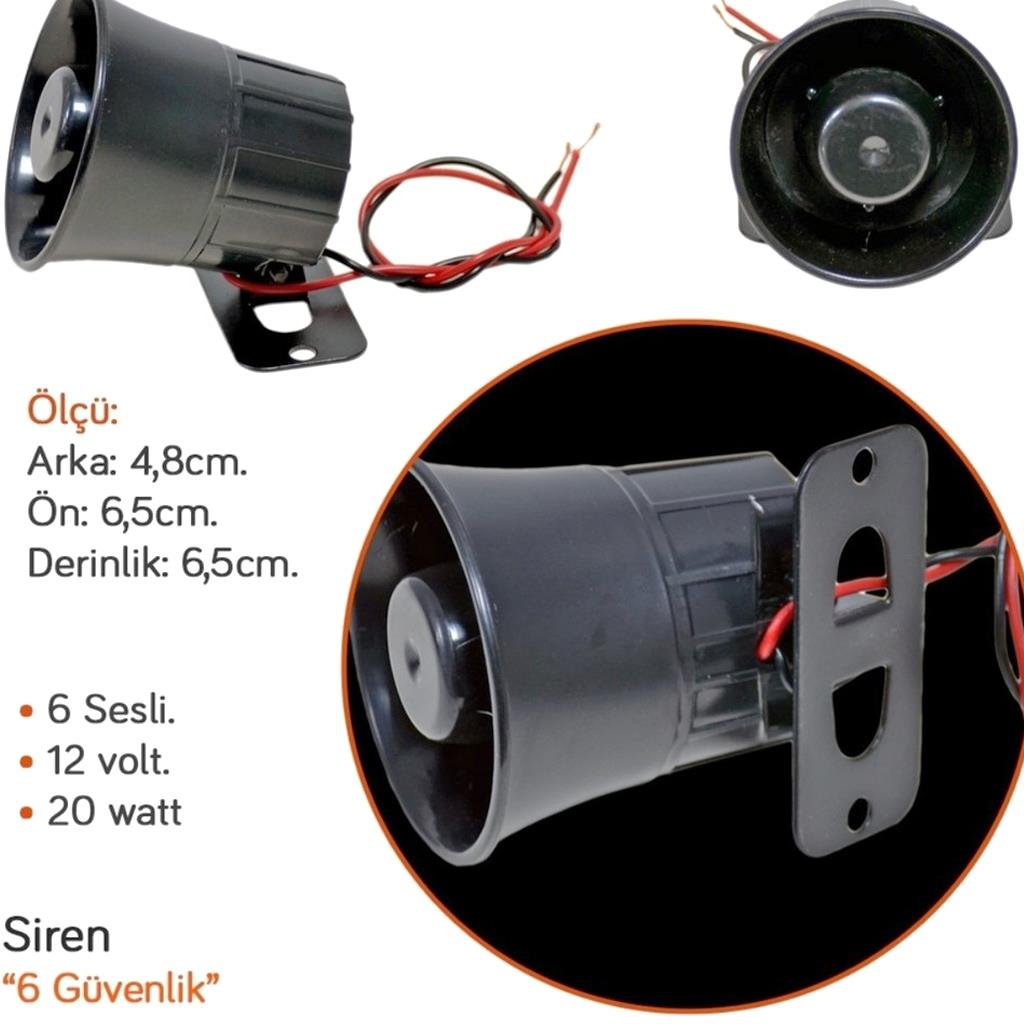 Hko 6 Sesli Siren 12V 20W 4,80 Cm UfakHKOBR2741105