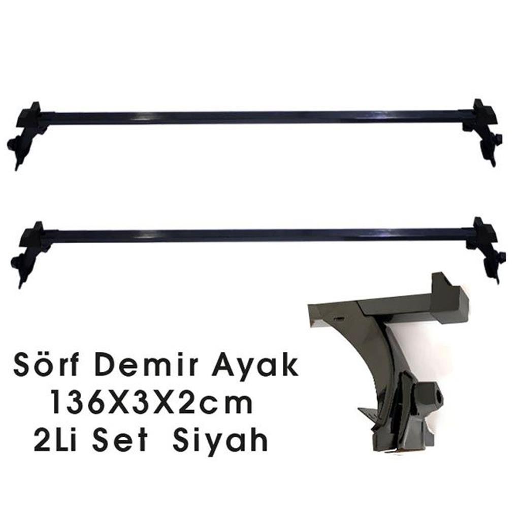 Hko Bagaj Sörf Oluklu Demir Ayak 136X3Cm Siyah 2 Li SetHKO7BR0761036
