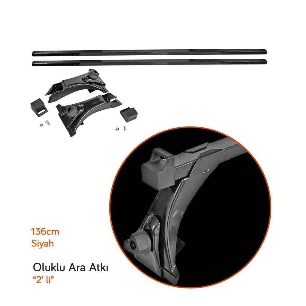 Hko Bagaj Sörf Oluklu Demir Ayak 136X3Cm Siyah 2 Li SetHKO7BR0761036