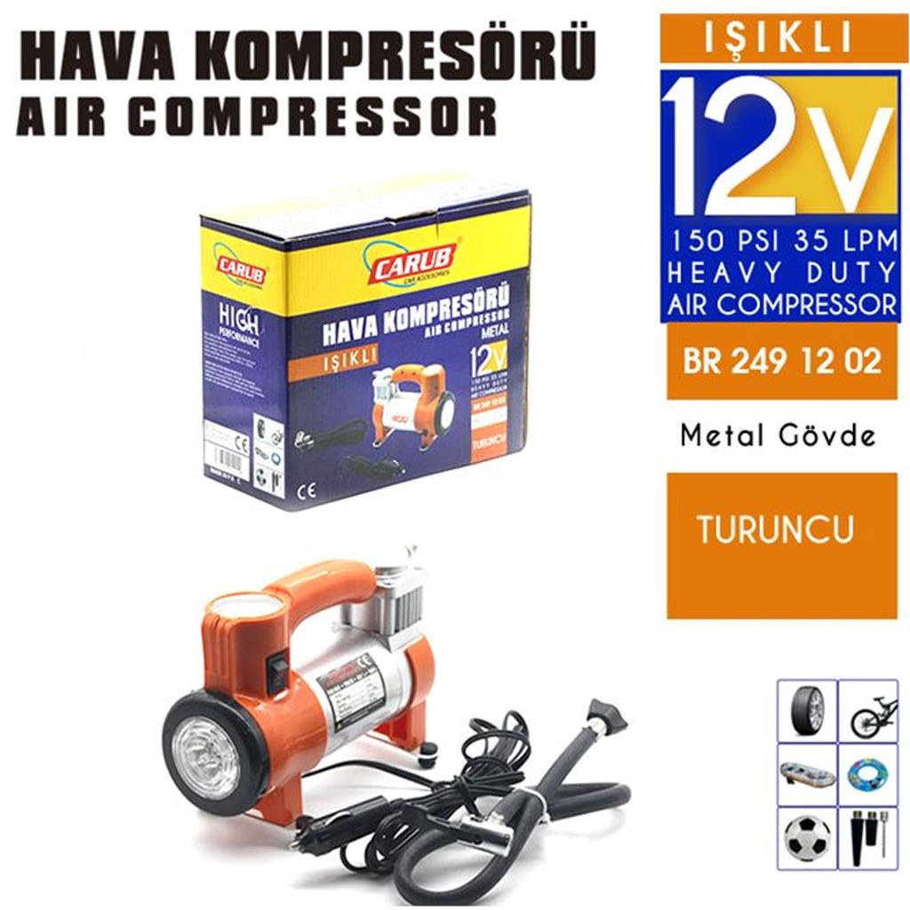 Hko Hava Kompresörü 12V 150 Psı Metal Isıklı TuruncuHKO7BR2491202