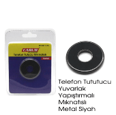 TELEFON TUTUCU MIKNATISLI YUVARLAK METAL SiYAH