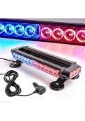 TEPE LAMBASI ÇAKARLI 6LI 12 V 38 LED 37X12CM KIRMIZI-MAVi FONK. MIK.