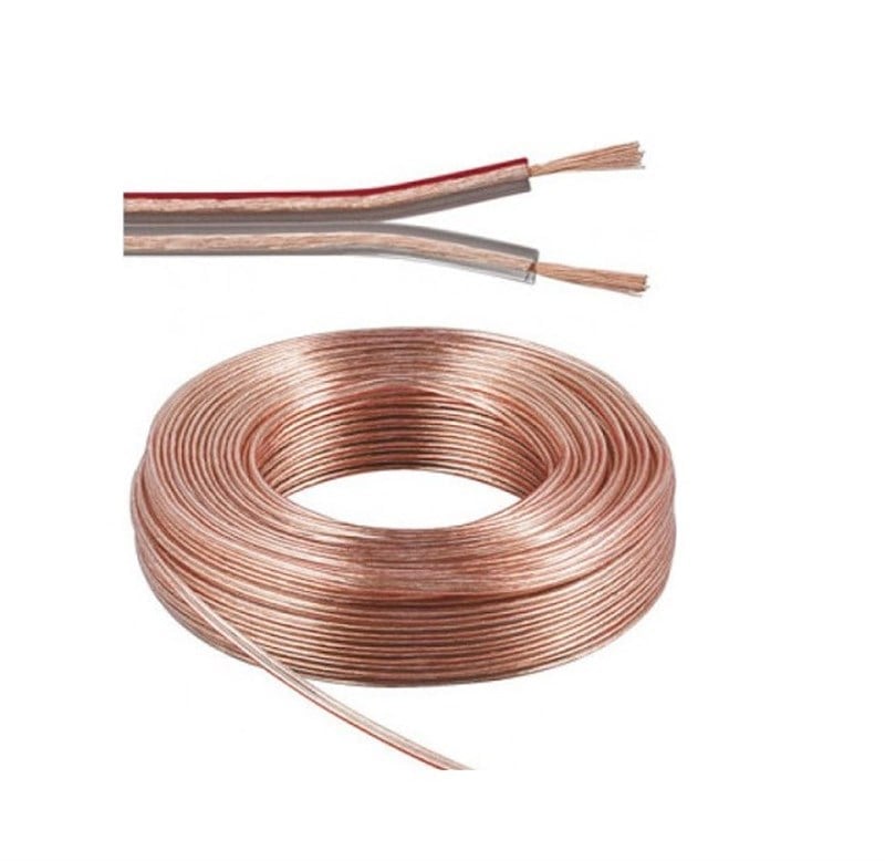 Provoice 2x0.75mm Kordon Yassı Hoparlör Kablosu Tam Bakır 100 Metre