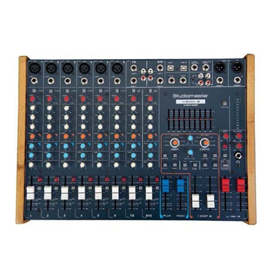 Studiomaster VISION 2008 2 Stereo, 6 Mono 2x1000 Watt 8 Ohm Mikser