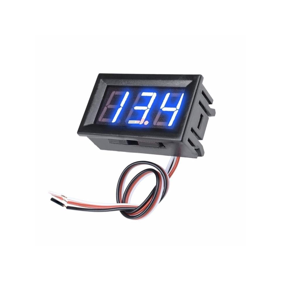 0V-30V DİJİTAL MİNİ VOLTMETRE ÇERÇEVELİ (MAVİ)