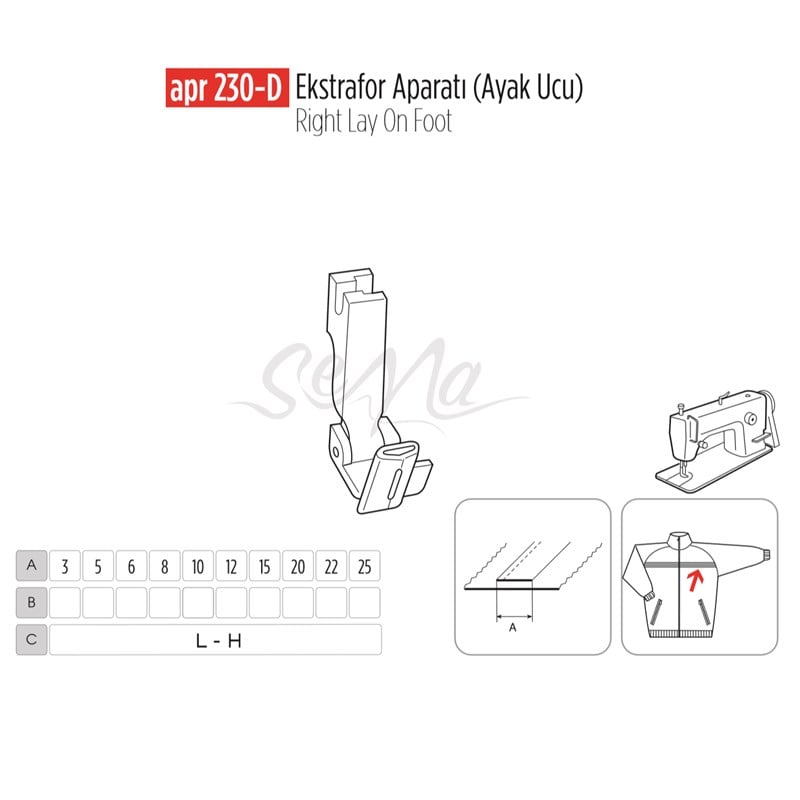 Apere ÇeşitleriApr ApereEkstrafor Aparatı (Ayak Ucu) 16mm / APR 230-D