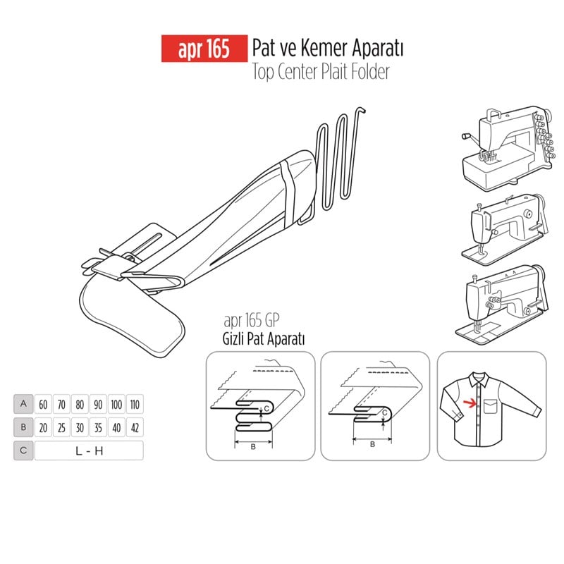 Apere ÇeşitleriApr ApereKumaş Kemer Aparatı 70mm-25mm / APR 165-K