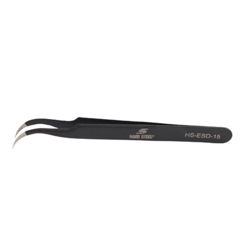 Dikiş Aksesuar ÇeşitleriHard SteelAntistatik Paslanmaz Çelik Eğri Uçlu 120mm Cımbız / HS-ESD-15