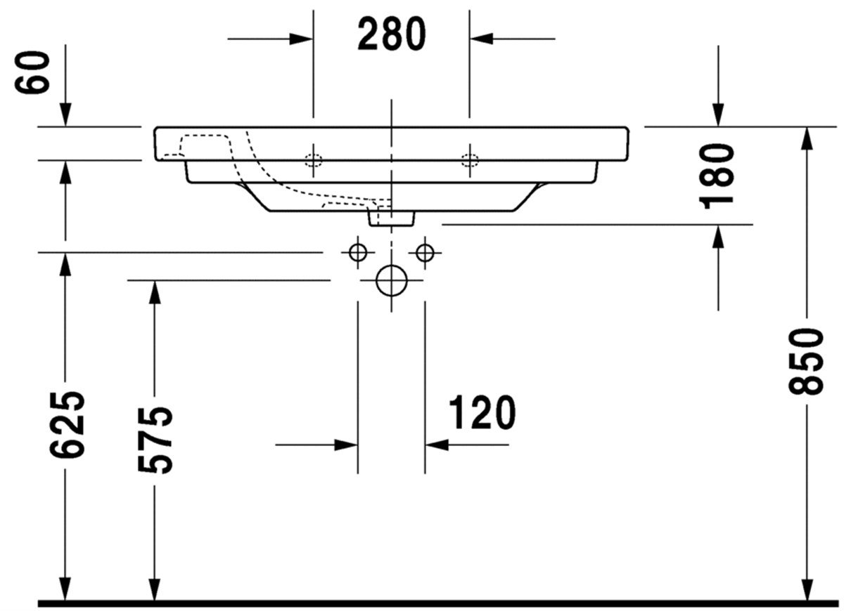 Duravit D-Code Etajerli Lavabo 85cm