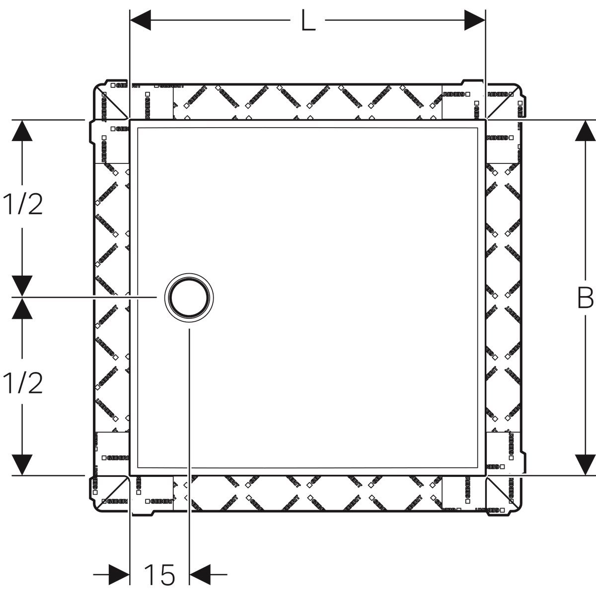 Geberit Setaplano Duş Zemini 90x90 Cm