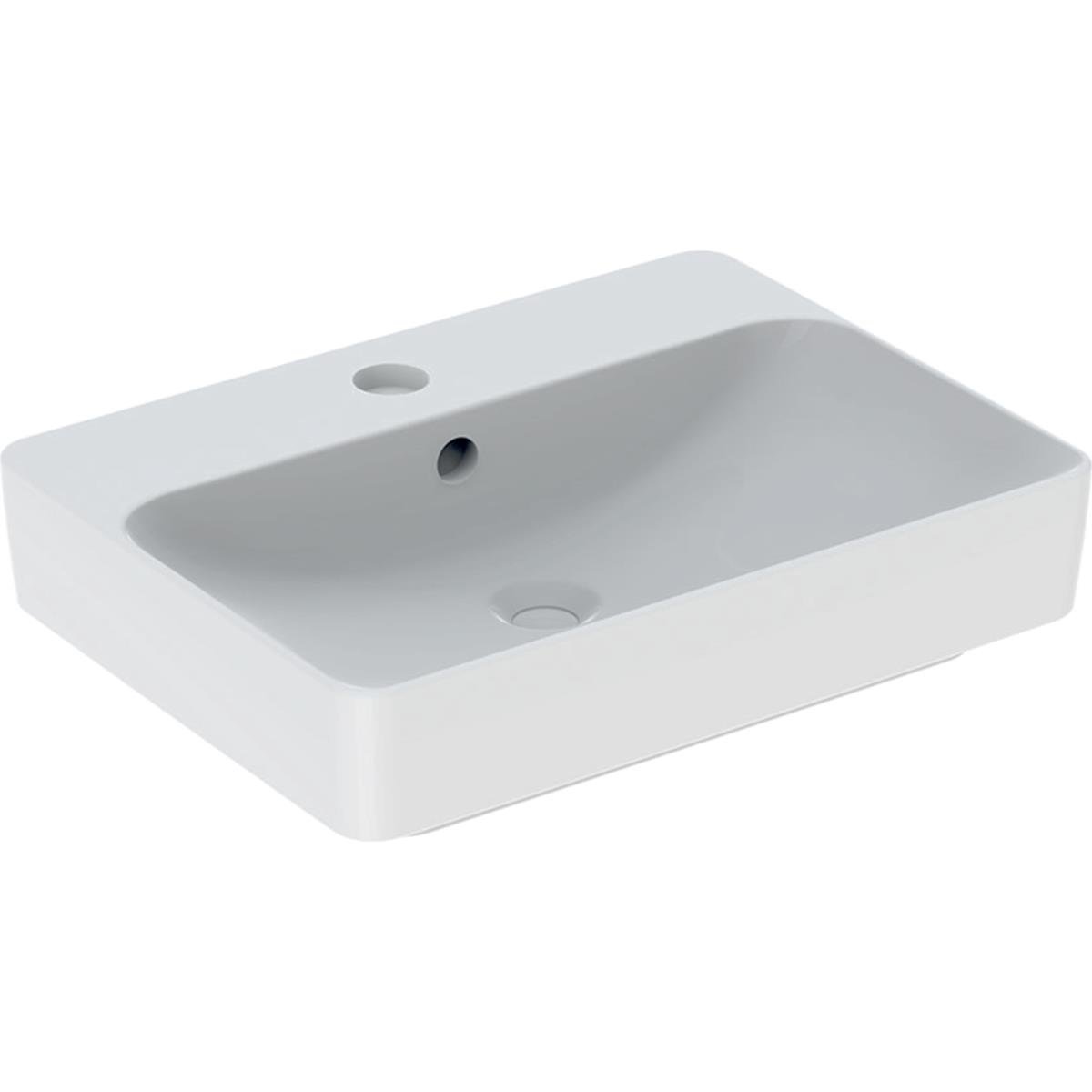 Geberit VariForm çanak lavabo, dikdörtgen ve batarya banklı, 60x45 cm (Taşma delikli) - 500.780.01.2