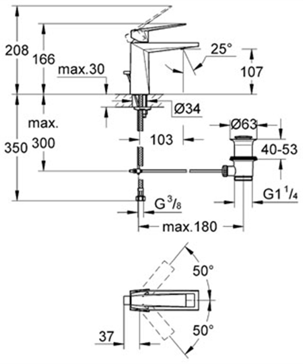 Grohe Allure Brilliant Tek Kumandalı Lavabo Bataryası