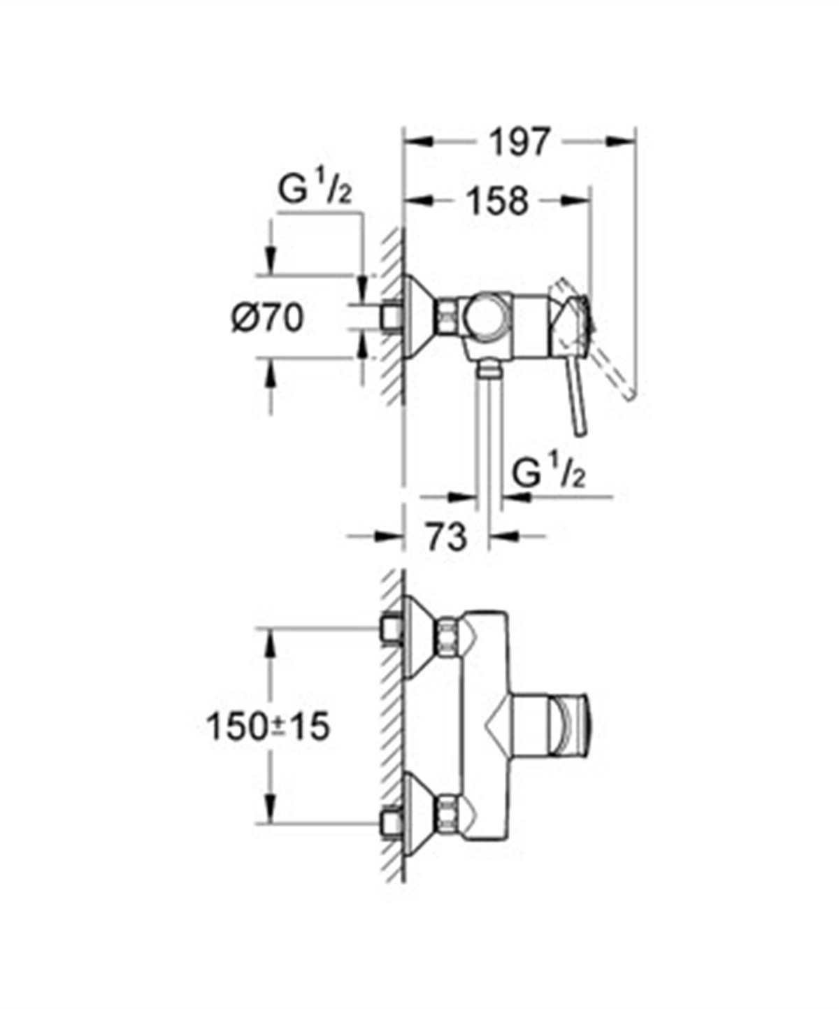 Grohe Bauclassic Duş Bataryası