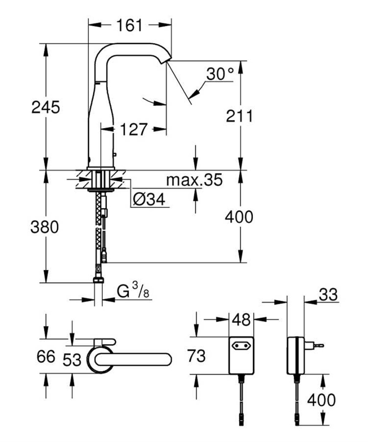 Grohe Essence E Fotoselli Lavabo Bataryası