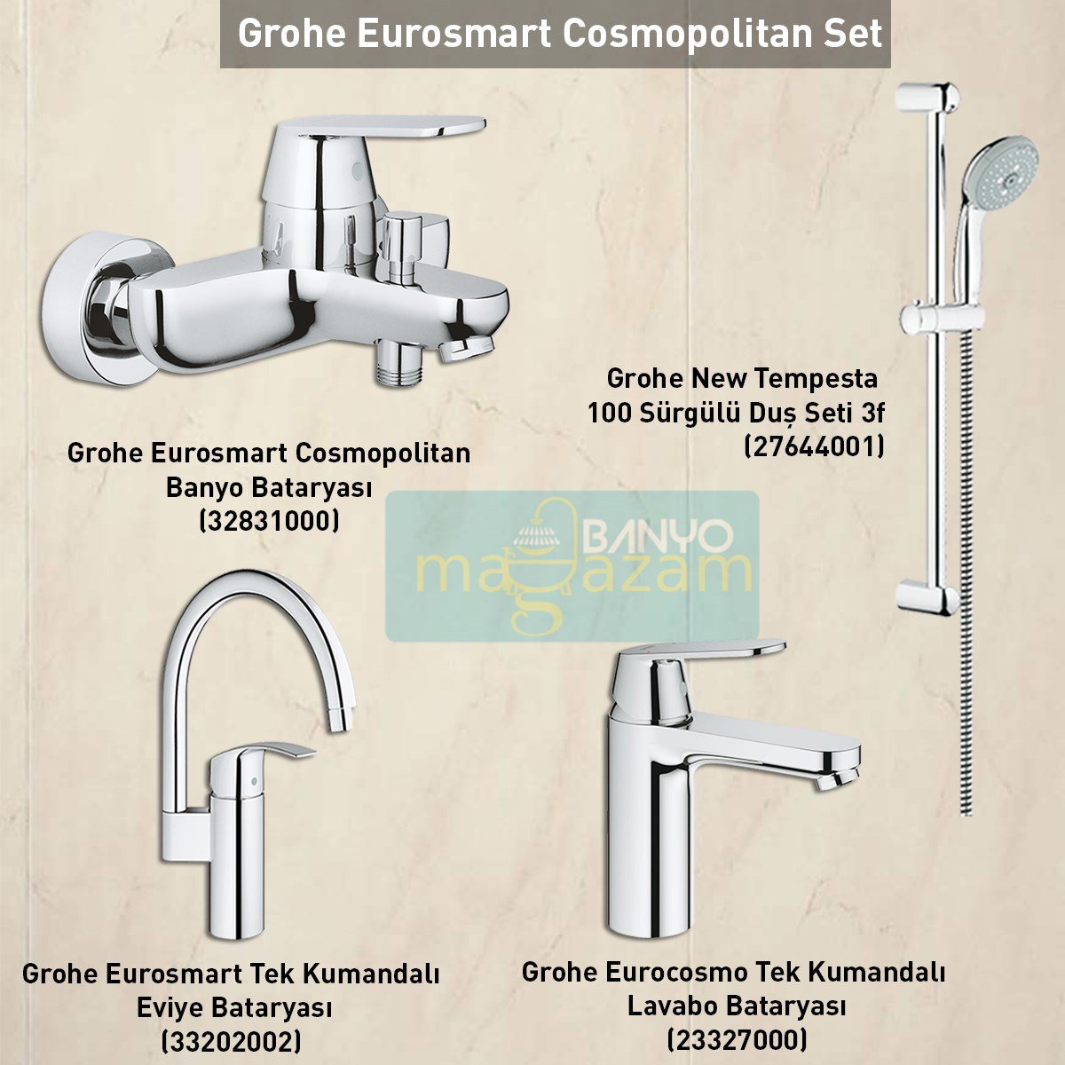 Grohe Eurosmart Cosmopolitan Armatür Set 