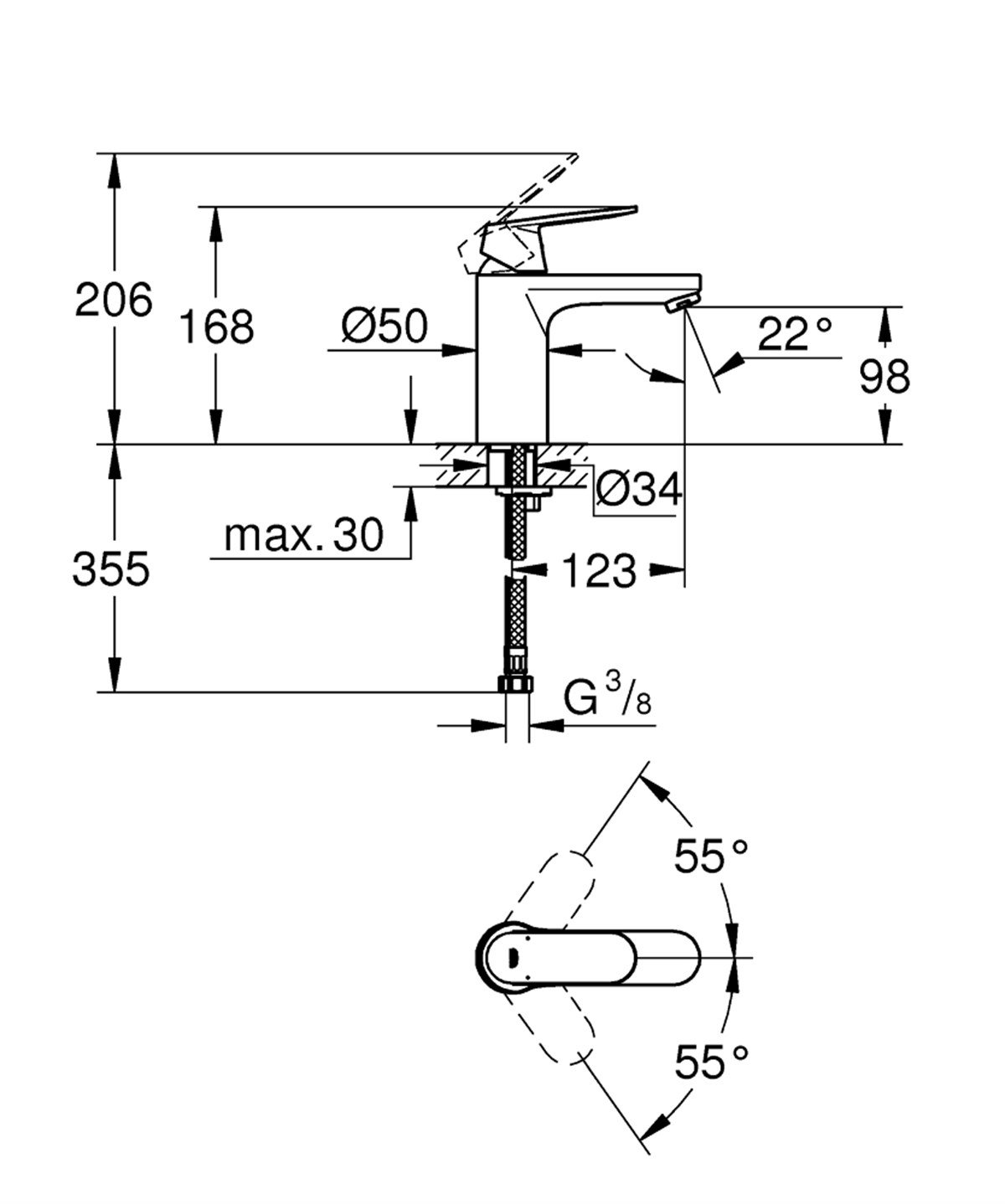 Grohe Eurosmart Cosmopolitan Armatür Set 