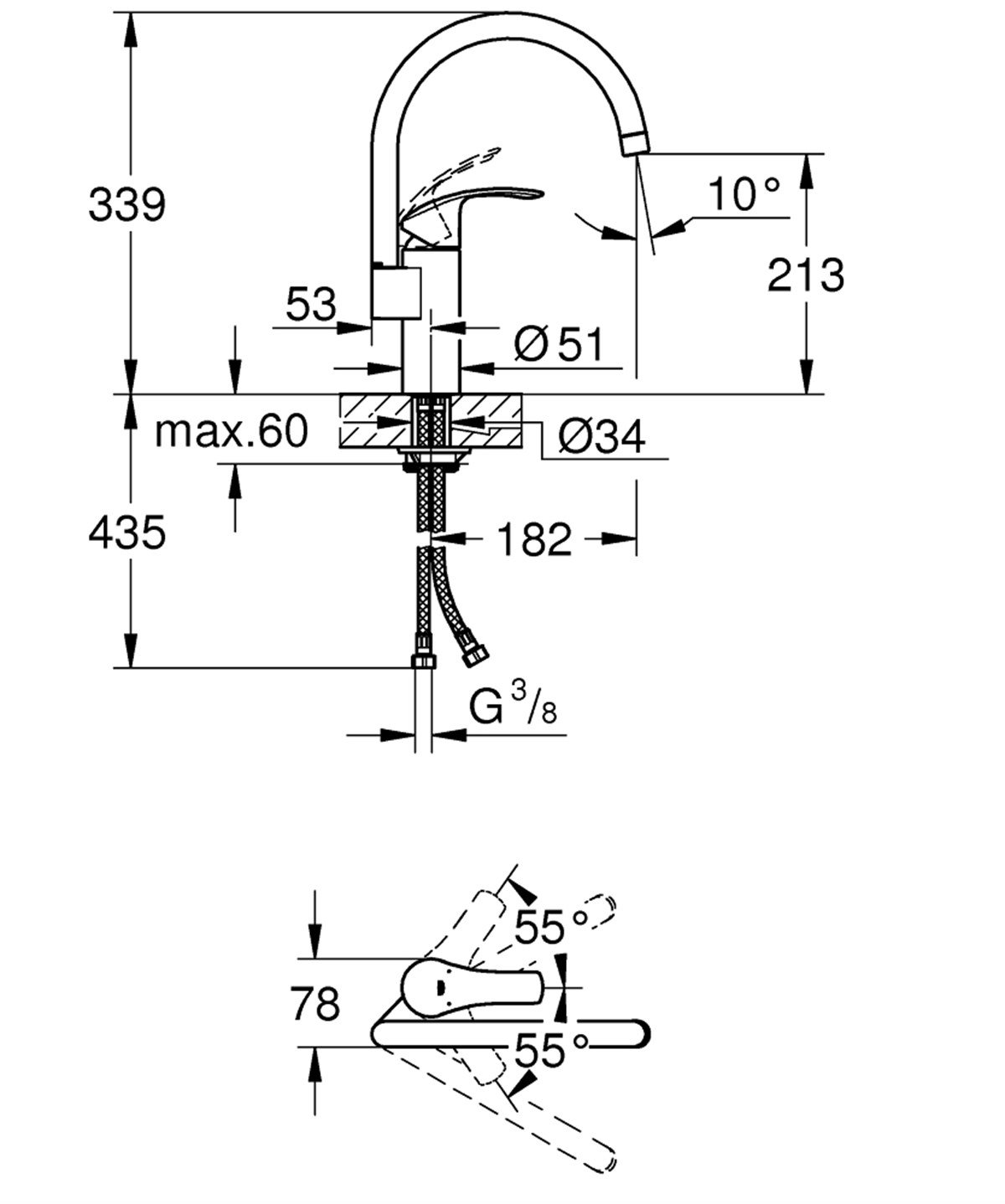 Grohe Eurosmart Cosmopolitan Armatür Set 
