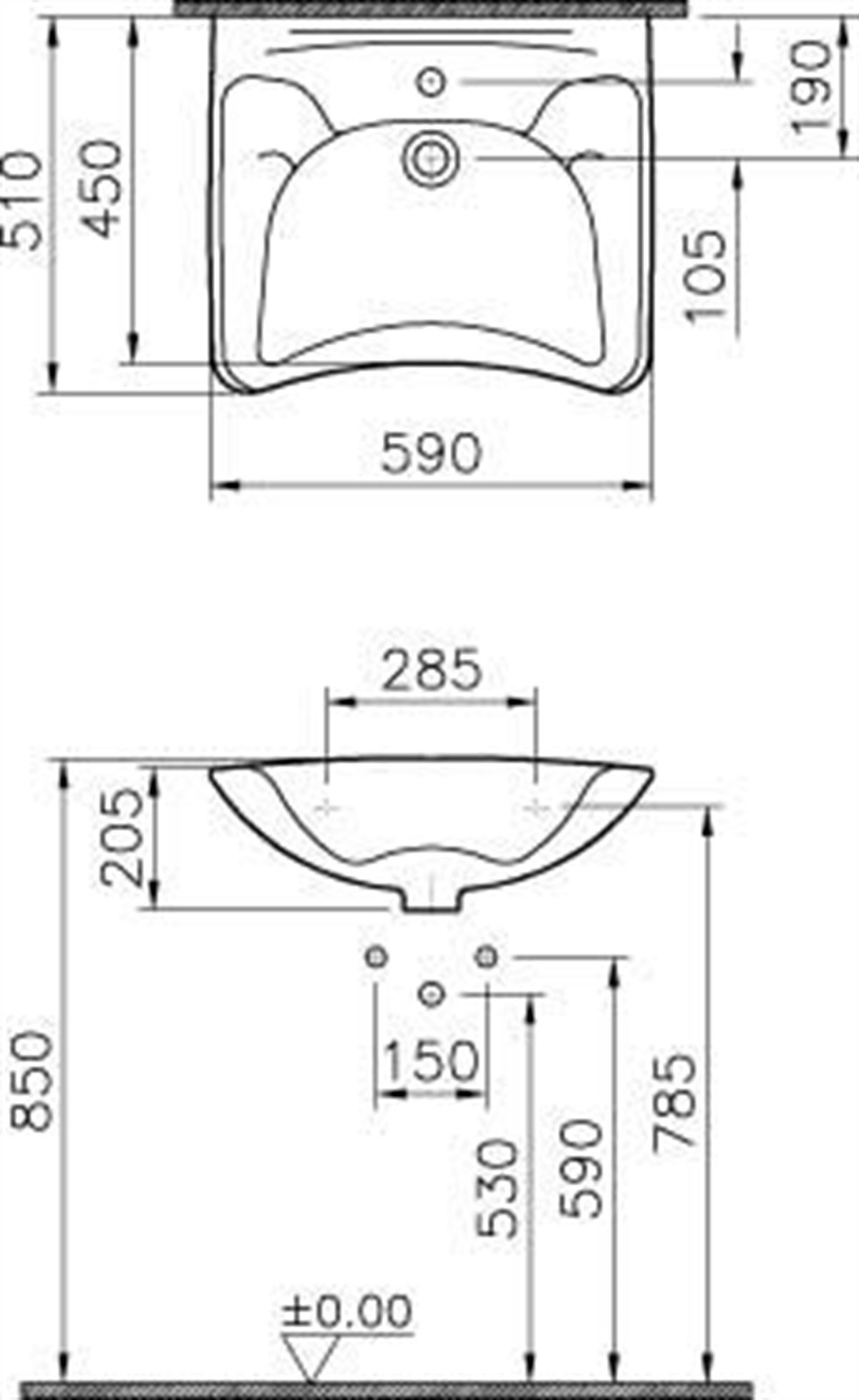 Vitra Bedensel Engelli Lavabosu 60cm