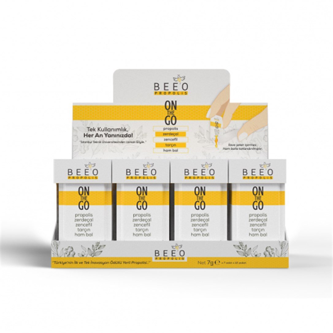 Beeo On The Go Propolis Zencefil Zerdeçal Tarçın Ham Bal 7 Gr (12 Adet)