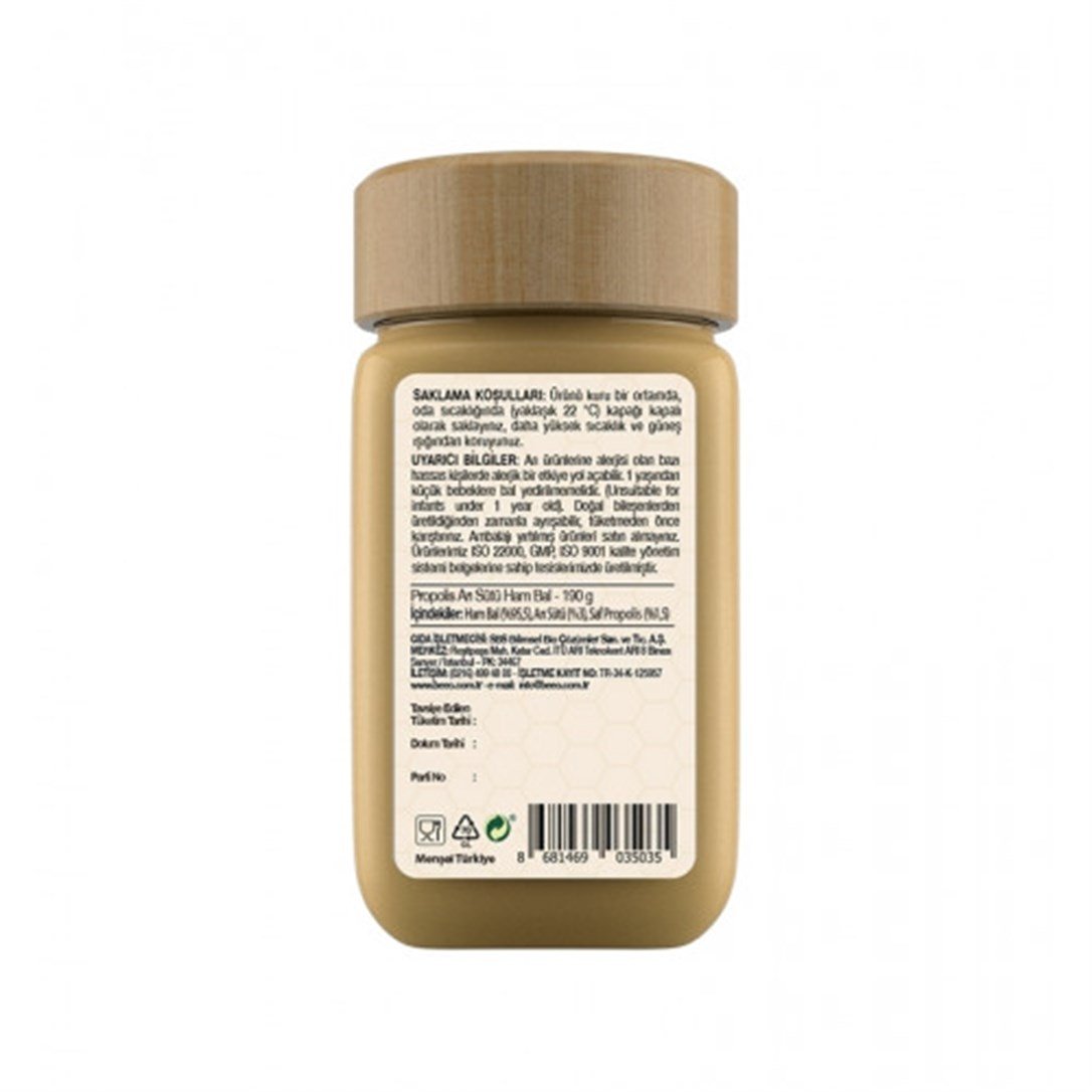 Beeo Propolis Arı Sütü Ham Bal Yetişkinler İçin 190 Gr