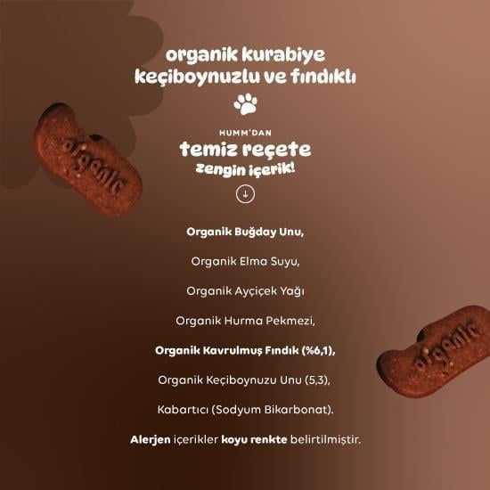Humm Organik Keçiboynuzlu Fındıklı Kurabiye 55 G