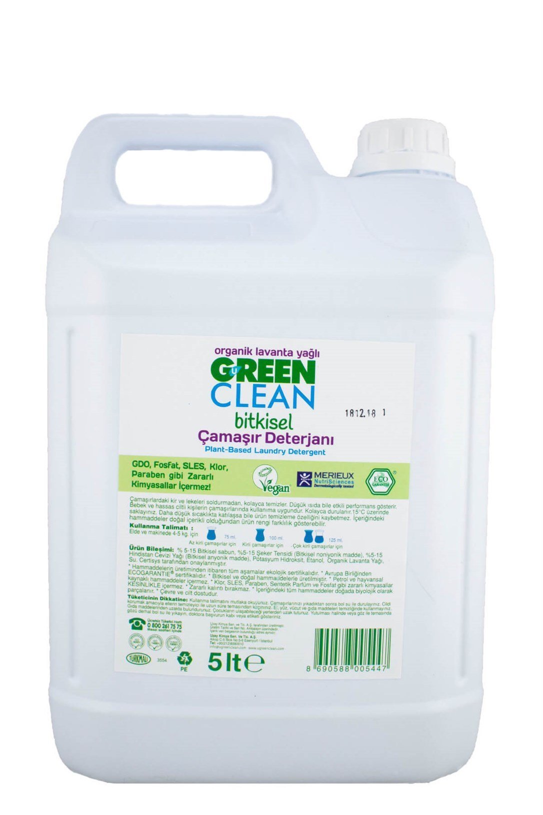 U Green Clean Bitkisel Çamaşır Deterjanı 5 Lt