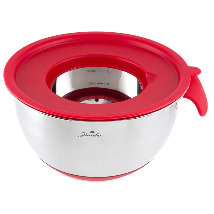 Jumbo Globe Plus Saklama Kabı Rendeli Kırmızı 20 cm