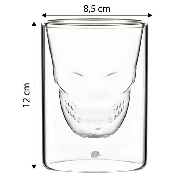 Jumbo Glory Double Wall 2'li Çift Cidarlı Skull Büyük Bardak 250 ml