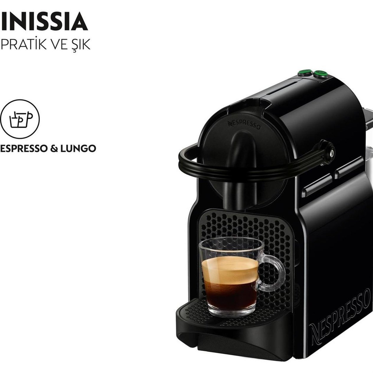 Nespresso İnissia D40 Black Kapsül Kahve Makinesi