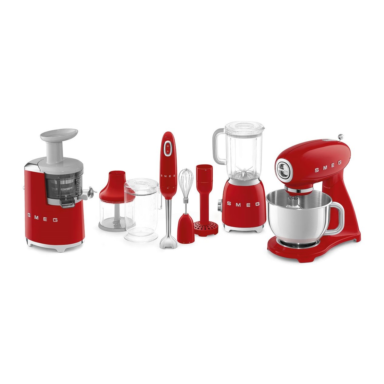 Smeg Kırmızı El Blender Set HBF02RDEU