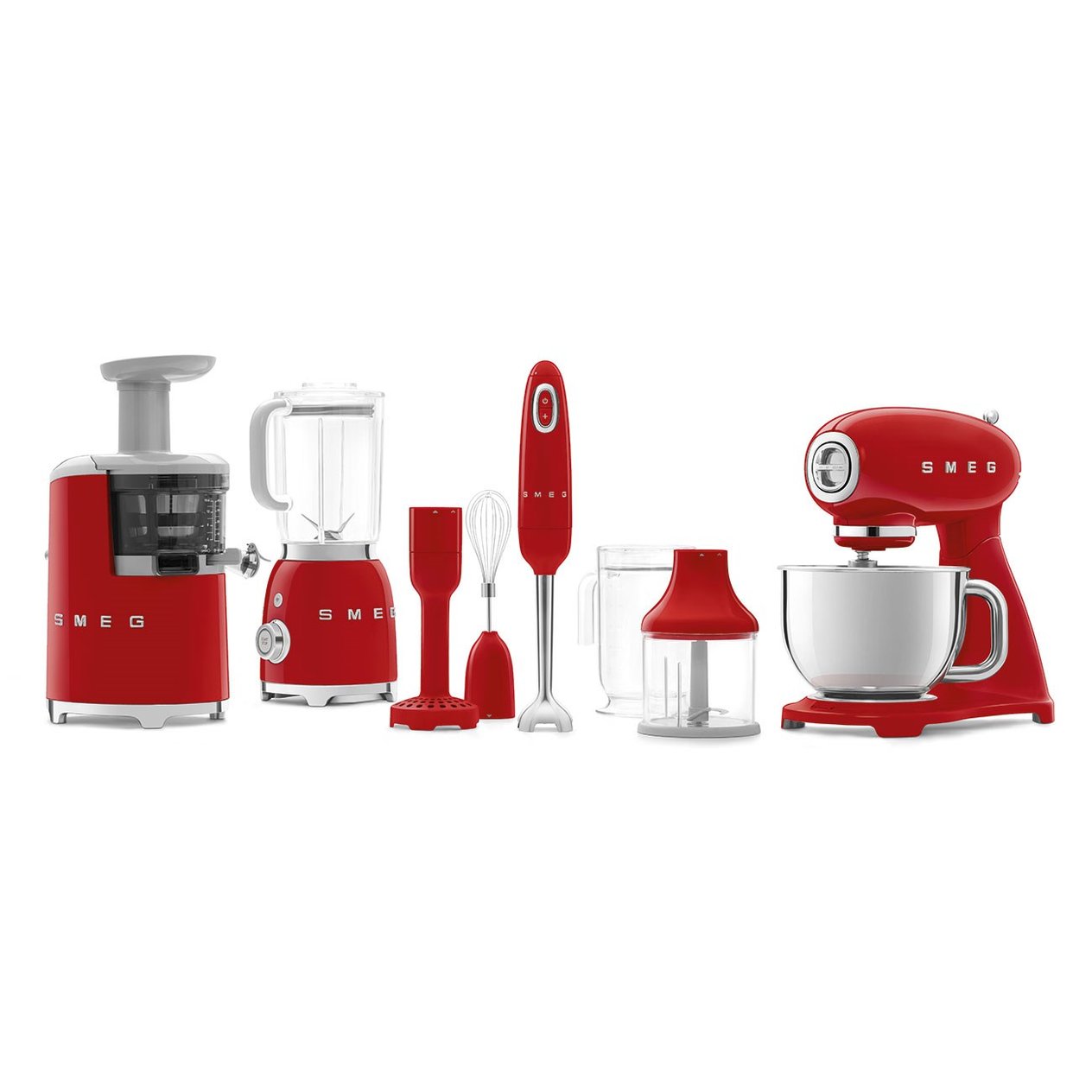 Smeg Kırmızı El Blender Set HBF02RDEU